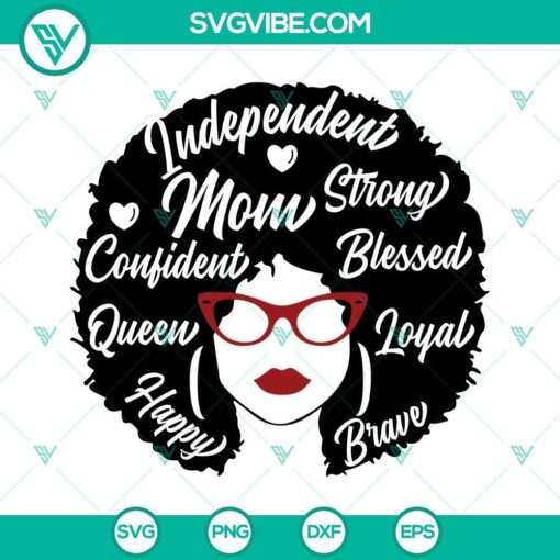 Set of SVG images featuring Afro woman and mom designs. Perfect for Black women projects.