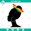 Afro woman with headband SVG files featuring an African American girl design for Juneteenth celebration.
