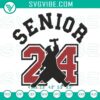 Class of 2024 senior embroidery designs featuring "Air Senior 24" pattern, perfect for senior graduation projects.