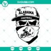 Alabama Crimson Tide skull SVG for football fans, downloadable in PNG, DXF, EPS formats.
