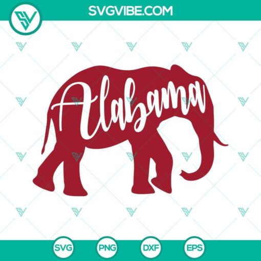 Alabama crimson elephant outline SVG file for digital designs, perfect for Alabama football fans.
