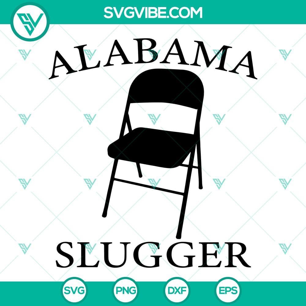 Alabama Slugger SVG, Folding Chair SVG, Montgomery Alabama Slugger SVG Alabama Slugger SVG design for folding chair, Montgomery Alabama skyline. Perfect for crafters and souvenir makers.