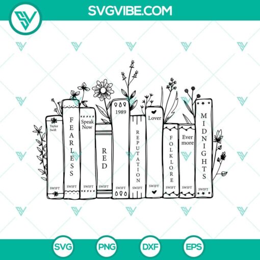 Taylor Swift Midnights Album SVG file with floral design, ideal for crafting and digital projects.