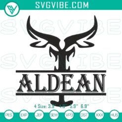 Aldean embroidery designs featuring small town country music theme.