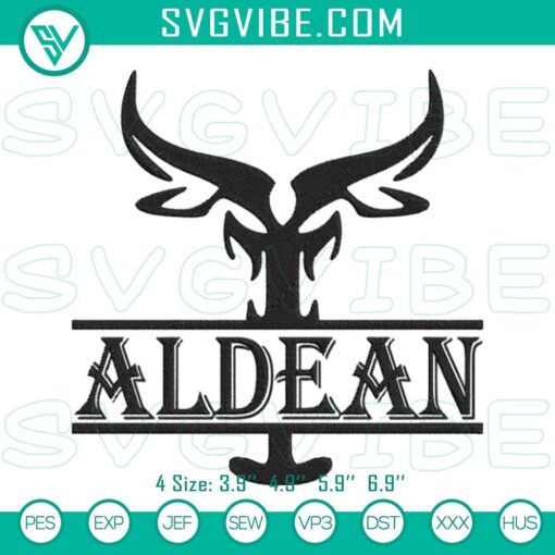Aldean embroidery designs featuring small town country music theme.