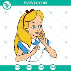 Alice in Wonderland SVG download for crafting projects with Alice and tea party elements, ideal for Cricut and other cutting machines.