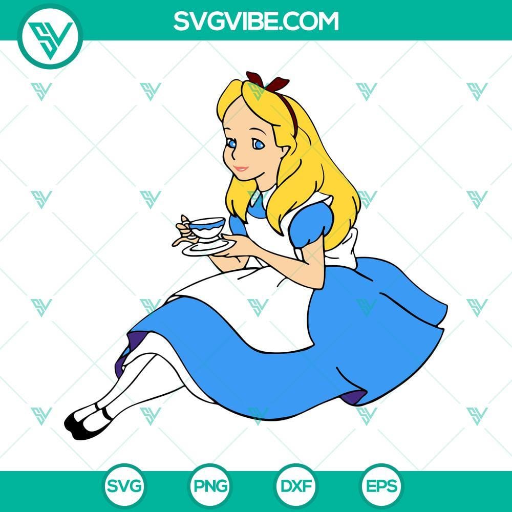 Alice In Wonderland SVG PNG DXF EPS Cut Files For Cricut Silhouette Alice in Wonderland themed SVG download for Cricut, featuring PNG, DXF, and EPS cut files for crafting.