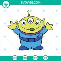 Alien Toy Story SVG file for Cricut, featuring a cute green alien character from the Toy Story movie franchise. Ideal for crafting projects.