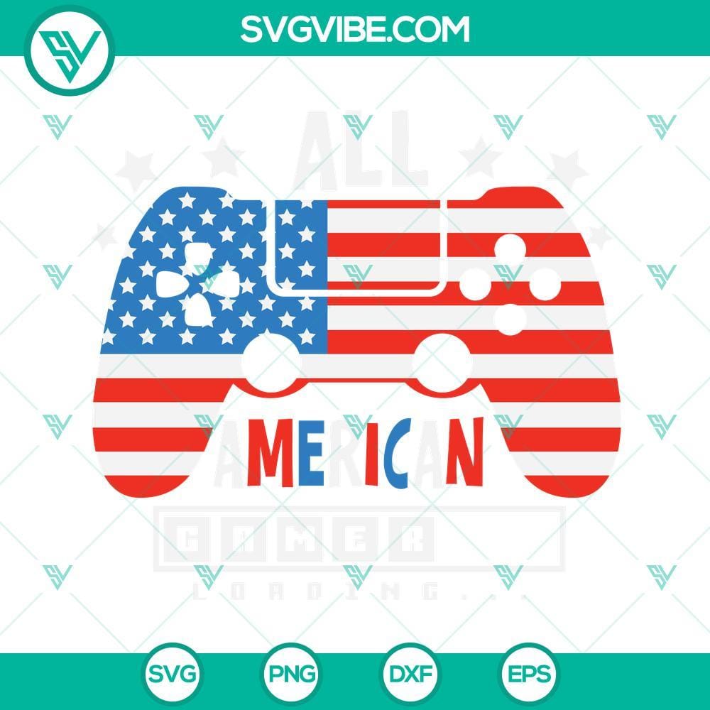 all-american-gamer-svg-4th-of-july-gamer-svg-4th-of-july-boy-svg-video-controller-svg-4th-of-july-kids-svg-5-mockup.jpg All American 4th of July Gamer SVG design featuring a patriotic boy - perfect for Independence Day crafts and projects.