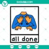 All Done Sign Language SVG Download for Speech Pathology, hand showing completion gesture, ideal for therapy materials.