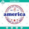 America Land Of The Free Because Of The Brave SVG design with the United States flag and text. Patriotic America SVG image for download.