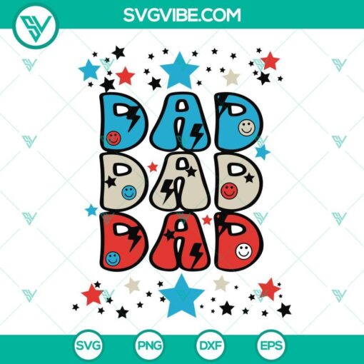 Patriotic American Dad SVG design for 4th of July celebrations, Dad SVG File with American flag theme.