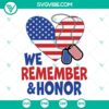 Patriotic heart and dog tags SVG images for Memorial Day celebration, American flag design for download.