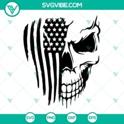 American Flag Skull SVG File, USA Flag SVG Files, Patriotic Skull SVG File PNG