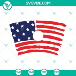 American flag Starbucks cup design SVG file for 4th of July celebration. Ideal for Independence Day crafts.