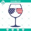 Patriotic American Flag wine glass SVG files, perfect for 4th of July crafting projects. Ideal for patriotic-themed designs.