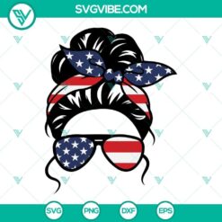 American mom life kid life SVG with USA flag bandana design, perfect for crafting projects. Ideal for patriotic themes.