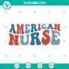 American Nurse SVG design with patriotic theme for Fourth of July celebration.