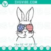Embroidery designs of American rabbit with sunglasses, celebrating 4th of July. Cute bunny file for crafts.