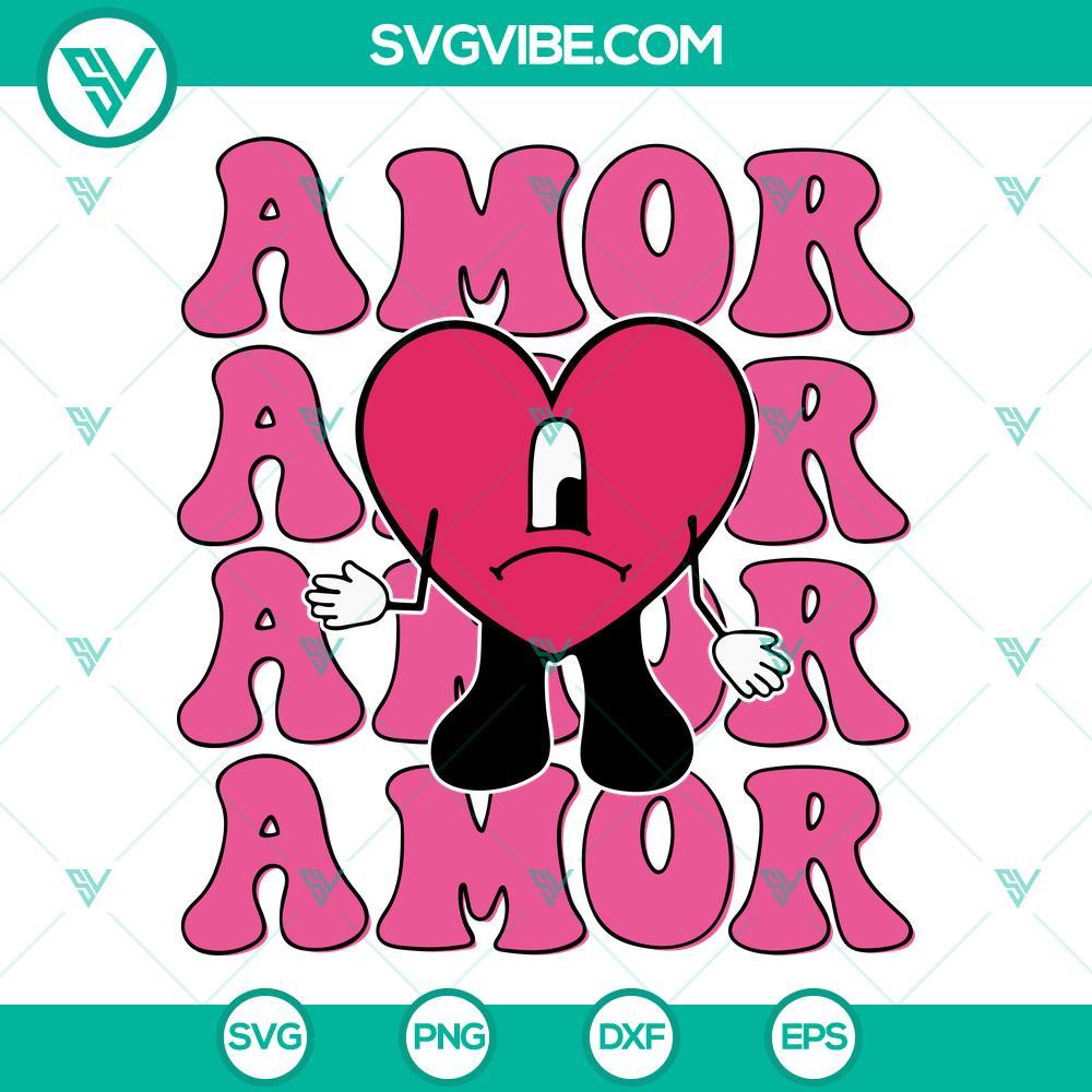 amor-bad-bunny-valentine-svg-sad-heart-tattoo-svg-baby-benito-valentine-svg-png-dxf-eps-instant-download-7-mockup-1.jpg Amor Bad Bunny Valentine SVG images featuring Sad Heart Tattoo and Baby Benito in vibrant designs for Valentine's Day.