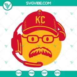 Andy Reid SVG design for Kansas City Chiefs fans. High-quality Coach Reid SVG file in PNG, DXF, and EPS formats for digital projects.
