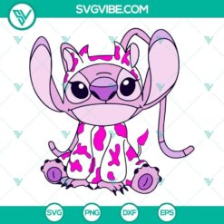 Angel cow inspired Lilo Stitch SVG for Cricut - PNG, DXF, EPS digital download pack.