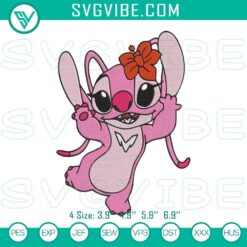 Disney Lilo And Stitch Angel pattern for machine embroidery design featuring angel stitch character.