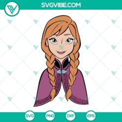 Anna SVG download with Frozen 2 theme. Features Anna clipart ideal for Cricut projects. High-quality Frozen SVG files for crafting.