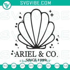 Ariel And Co Since 1989 Embroidery Designs featuring The Little Mermaid pattern, ideal for Disney fans and craft lovers.