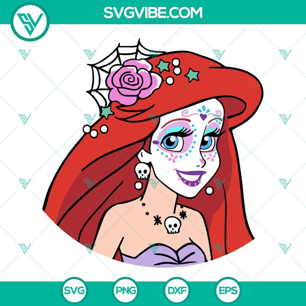ariel-disney-princess-halloween-svg-catrina-svg-the-little-mermaid-svg-dxf-eps-png-cricut-silhouette-7-mockup.jpg Ariel Disney Princess Halloween and Catrina SVG design for The Little Mermaid fans, instant download for crafts and projects.