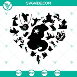 Ariel SVG file with Little Mermaid, Fairytail Princess design. Perfect for crafts, shirts, and more. Disney character popular among fans.