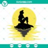 Ariel SVG file featuring Princess sitting under the moon, perfect for crafts, scrapbooking, and Disney themed projects.