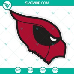 Arizona Cardinals Deadpool logo SVG design for crafting, featuring PNG, DXF, and EPS cut file formats. Ideal for NFL and Marvel fans.