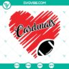 Arizona Cardinals heart-shaped SVG images for football fans, featuring NFL team's logo and design elements. Perfect for crafts and digital projects.