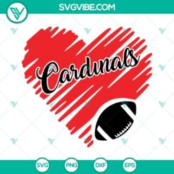 Arizona Cardinals heart-shaped SVG images for football fans, featuring NFL team's logo and design elements. Perfect for crafts and digital projects.