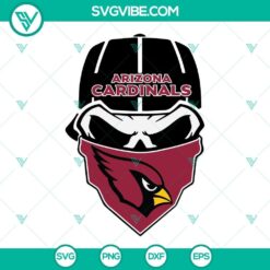 Arizona Cardinals skull SVG design for download, featuring Cardinals team logo in SVG file format.