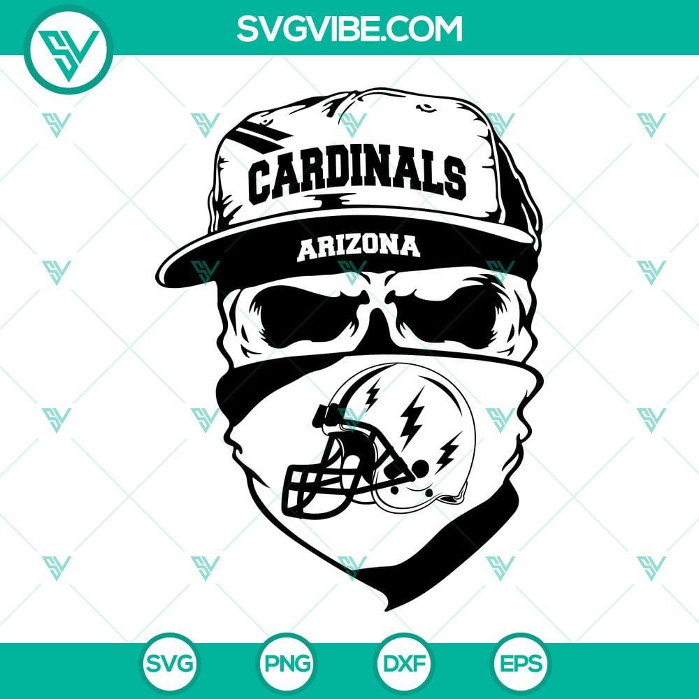 Arizona Cardinals Skull SVG, Cardinals Football SVG PNG DXF EPS Cut Files Arizona Cardinals Skull SVG Images, Cardinals Football SVG File PNG DXF EPS 1