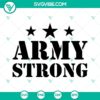 Army Strong, Patriot, Veteran, and Military themed SVG images for digital projects.