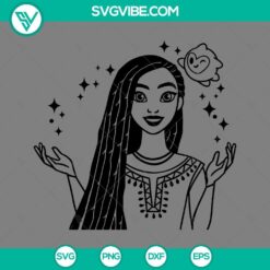 Asha SVG Download of Disney Wish Movie 2023 design for commercial use.