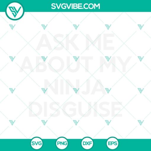 Ninja disguise design SVG file with EPS, PNG, and DXF formats for digital crafting projects.