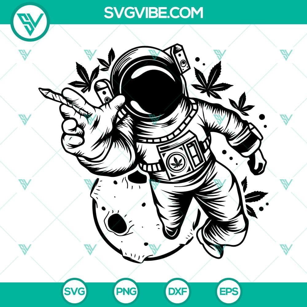 Astronaut Smoking Weed in Moon SVG Download, Astronaut Smoking Weed SVG File Illustration of astronaut smoking weed on moon, SVG download. Bold design for space enthusiasts.