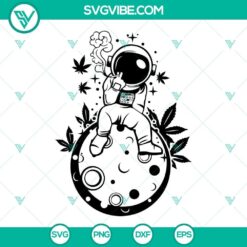 Astronaut Smoking Weed in Moon SVG Download, Astronaut Smoking Weed SVG File 4