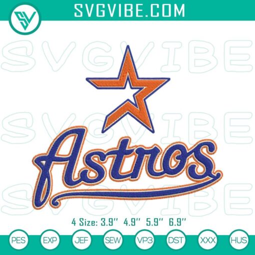 Houston Astros baseball embroidery design machine file, ideal for sports enthusiasts and fans of the Astros team.