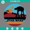 AT-AT Walker Star Wars retro sunset design in SVG, PNG, EPS, and DXF file formats for download.