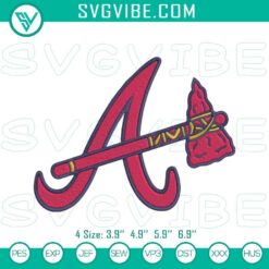 Atlanta Braves logo embroidery designs for baseball fans, machine-ready file for crafting.
