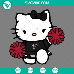 Atlanta Falcons themed Hello Kitty cheerleader SVG image for crafting projects. PNG, DXF, EPS cut files included.