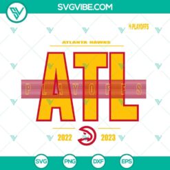 Atlanta Hawks 2023 NBA Playoffs SVG images for download in PNG, SVG, and DXF formats.