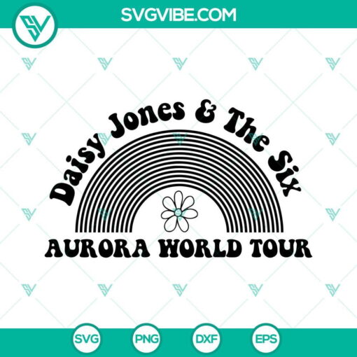 Aurora World Tour SVG of Daisy Jones And The Six band logo in PNG, DXF, EPS formats for digital crafting and design projects.