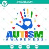 Autism awareness handprint SVG download for Autism Mom with Be Kind design, second version. Perfect for crafting projects.