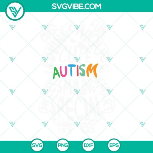 Autism support bear SVG with words, cute design for autism awareness, SVG file.